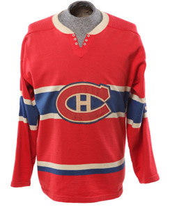 Original sweater worn by Montréal Canadiens' Maurice Richard